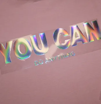 Термоаплікація з плівки "You can do anything" 7*24 см голограма