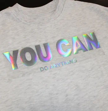 Термоаплікація з плівки "You can do anything" 7*24 см голограма