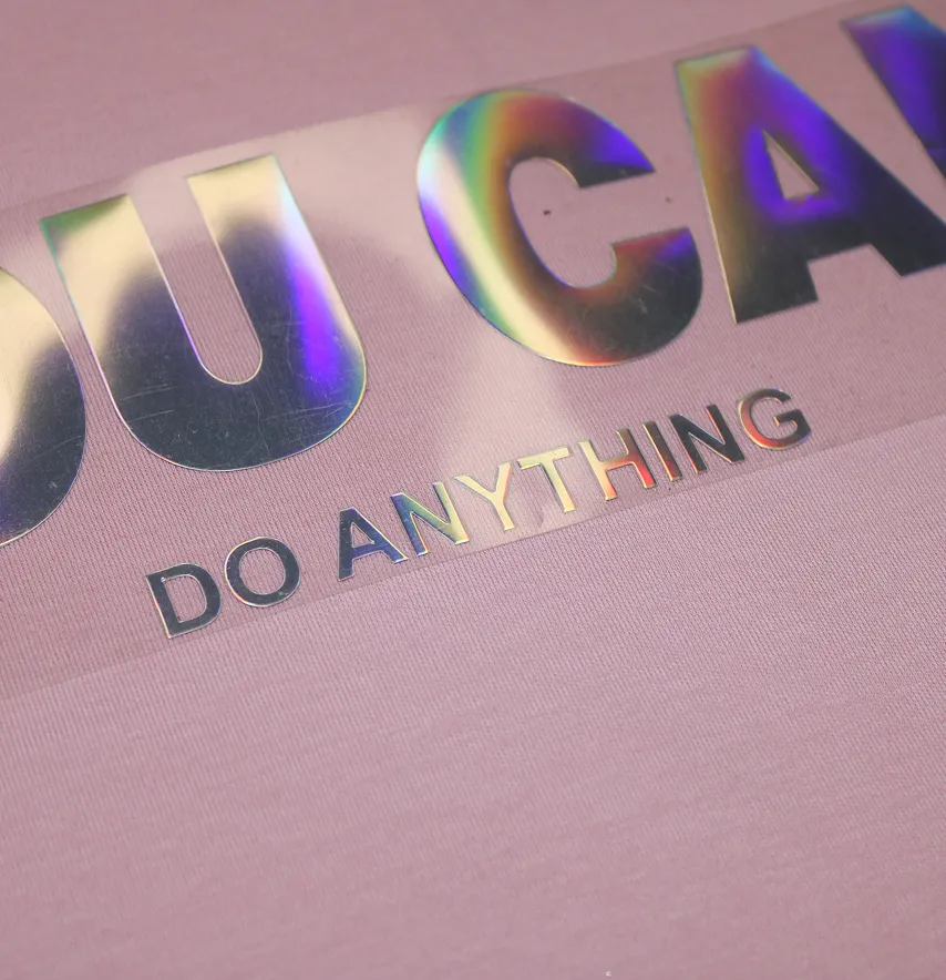 Термоаплікація з плівки "You can do anything" 7*24 см голограма-1