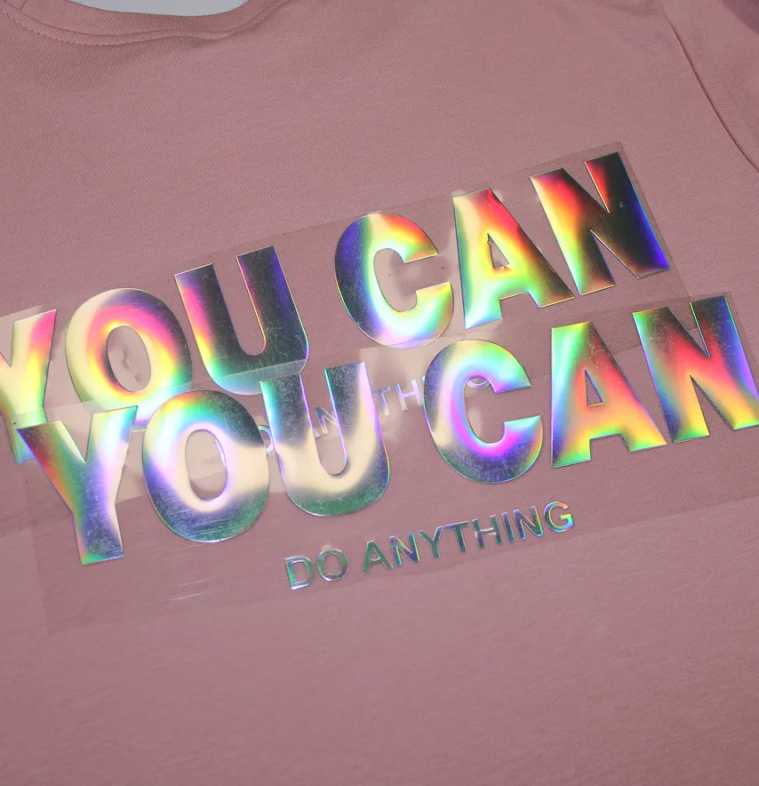 Термоаплікація з плівки "You can do anything" 7*24 см голограма-2