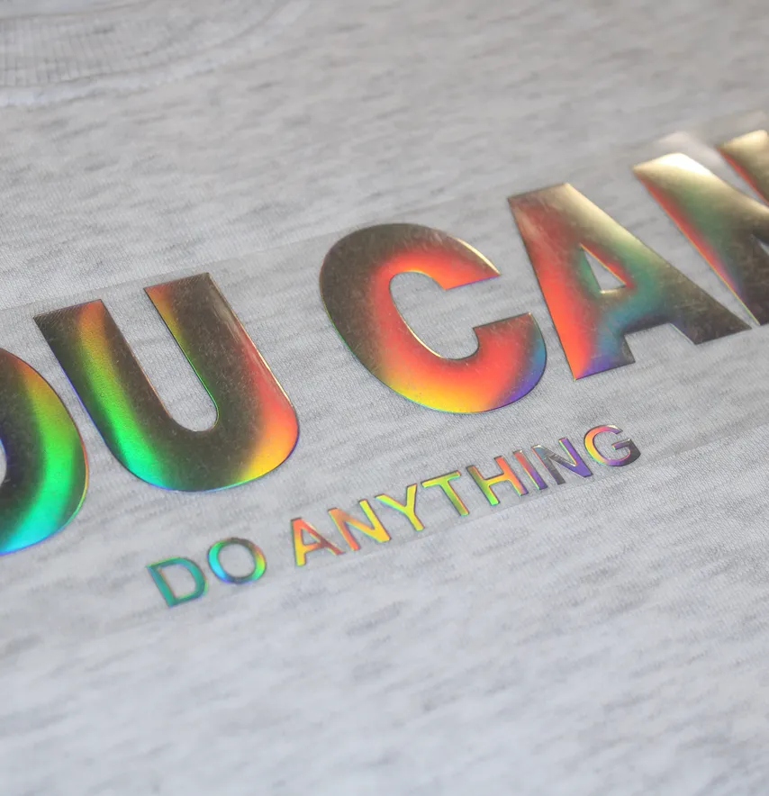 Термоаплікація з плівки "You can do anything" 7*24 см голограма-2