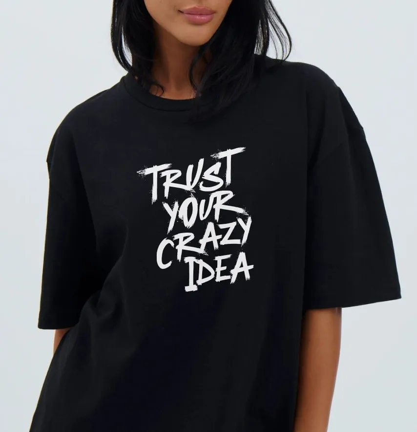 Термоналіпка "Trust your crazy ideas" 15,4*19 см білого кольору-1