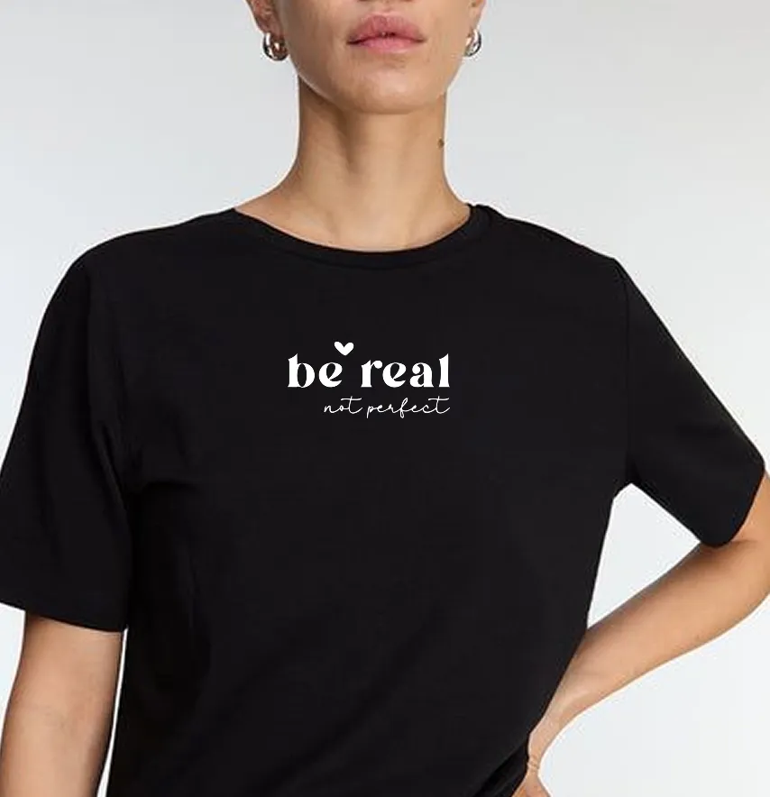 Термоналіпка "Be real" 8*3,5 см білого кольору-1