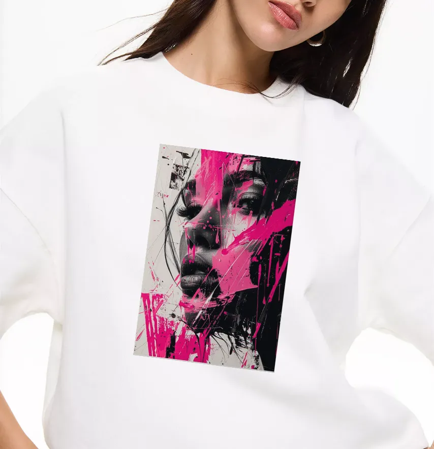 Термоналіпка "Дівчина з рожевою фарбою" 19*29 см-1