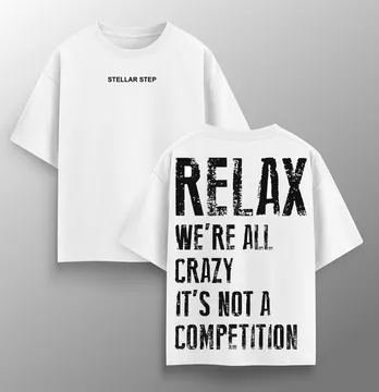 Женская футболка оверсайз "Relax" белого цвета