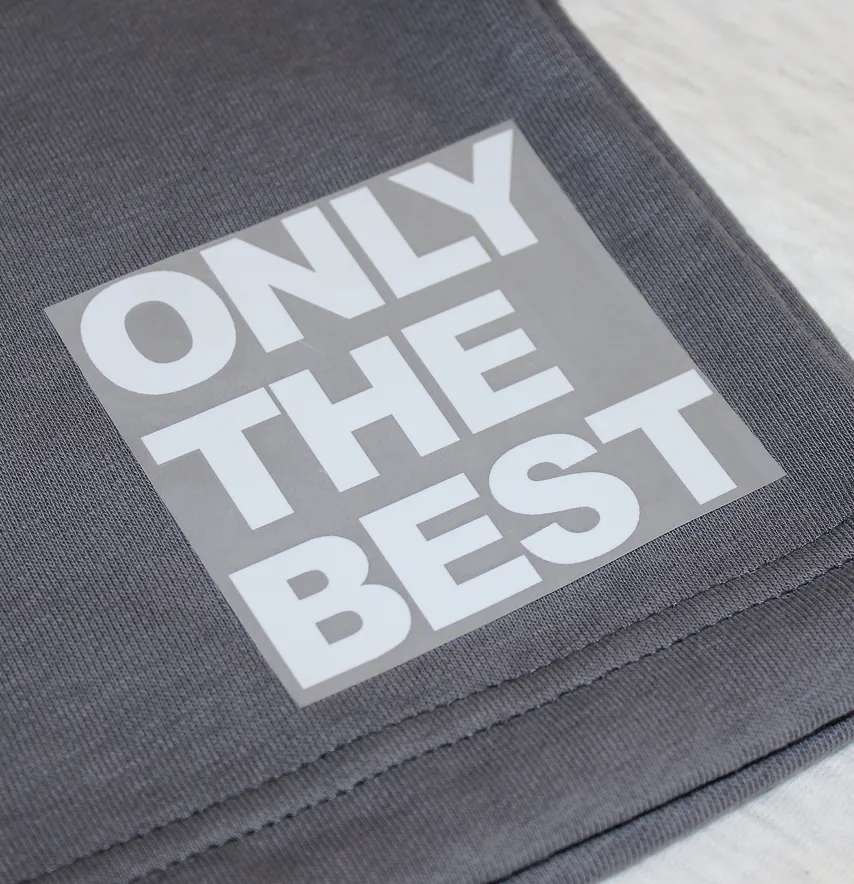 Термоаплікація з плівки "Only The Best" 8*7,5 см білого кольору-1