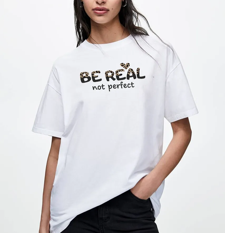 Термоналіпка "Be real not perfect" леопардова 19*8 см-1