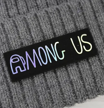 Нашивка "Among Us" 60*20 мм чорного кольору з голограмою