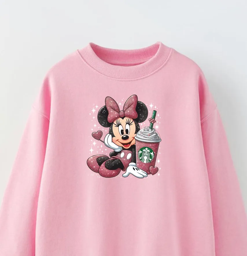 Термонаклейка "Minnie" старбакс с блестками 16,5*19 см-1