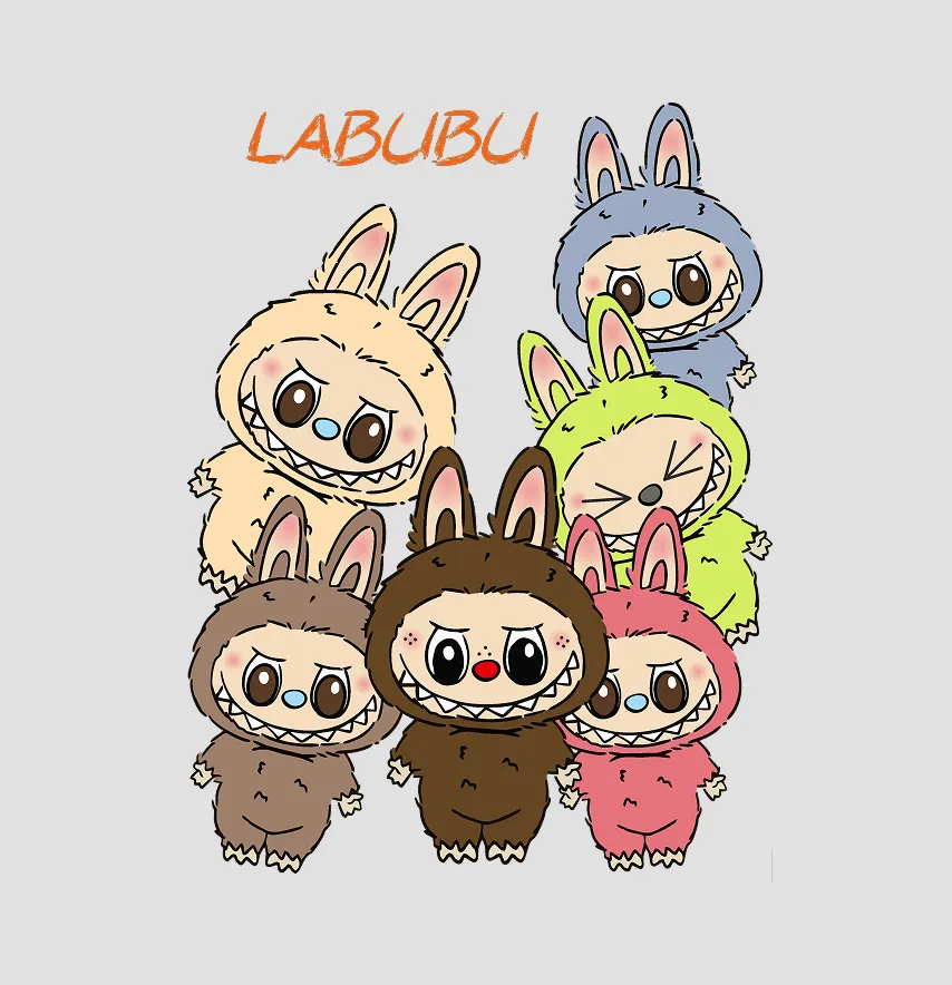 Термонаклейка "Labubu" все вместе 15,5*19,5 см-1