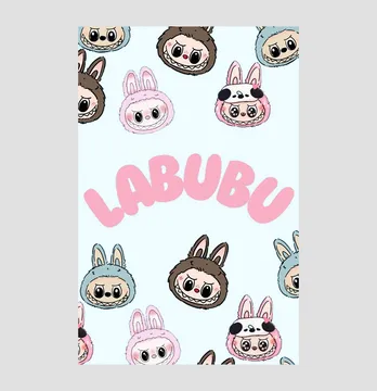 Термоаппликация "Labubu" на голубом 14,5*22 см