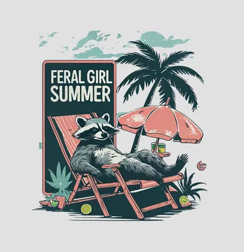 Термоаплікація "Feral girl" єнот 17,5*19 см