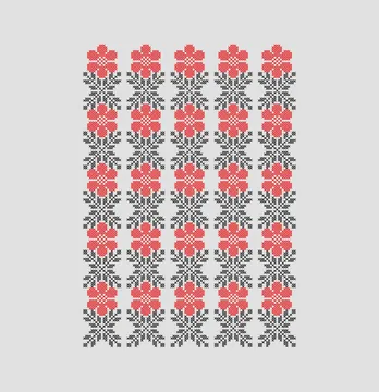 Термоналіпка "Вишиванка" лист 18*26 см квітка червона з чорним