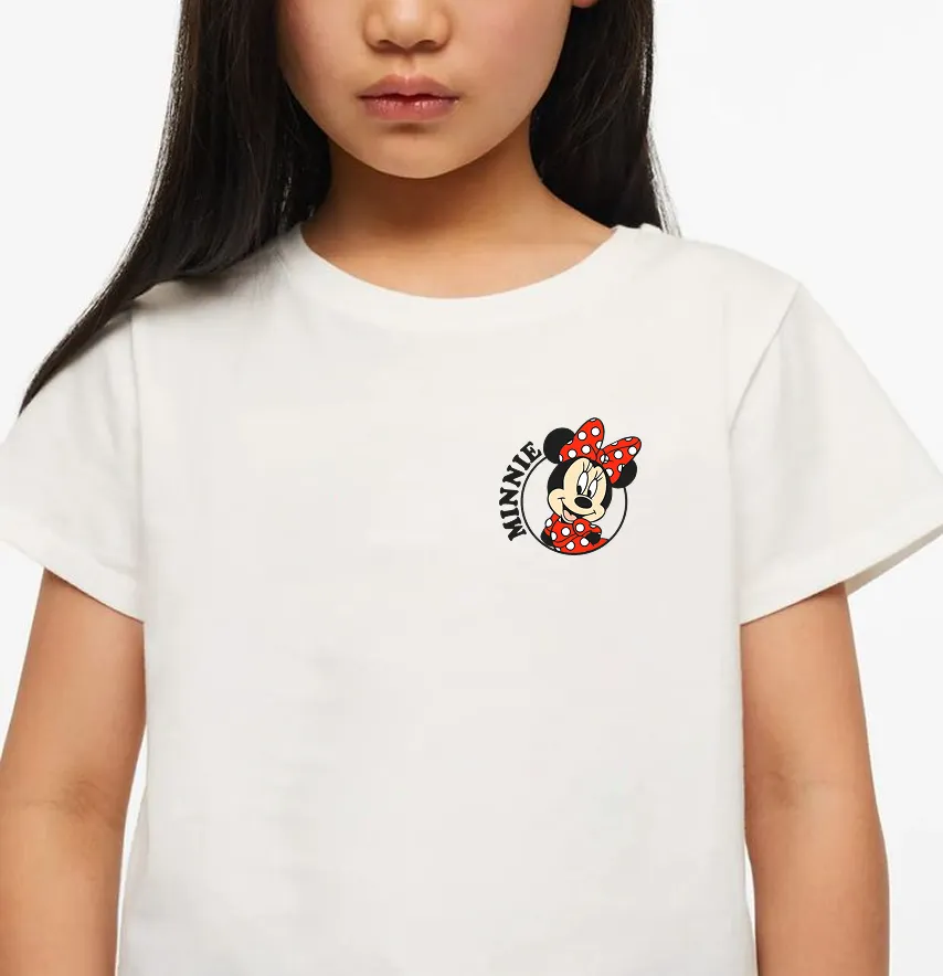 Термонаклейка "Minnie" красный бант в горох 7*7 см-1