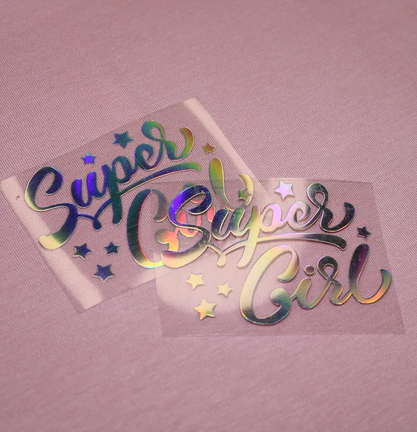 Термоаплікація з плівки "Super Gir" 5*7 см голограма-2