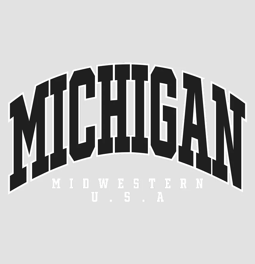 Термонаклейка "Michigan" 12*7 см черного цвета-1