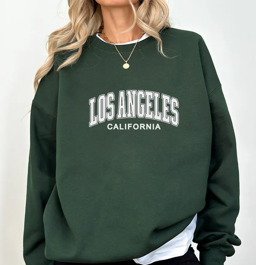 Термонаклейка "Los Angeles" 25*11 см белого цвета с черным контуром-1