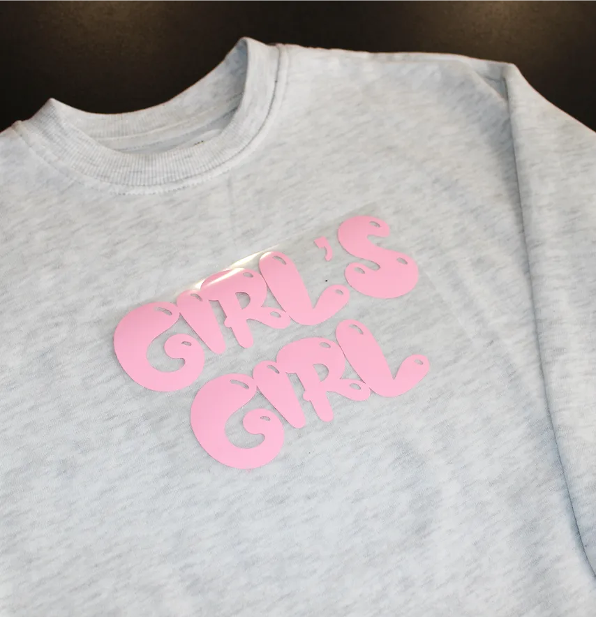 Термоаплікація об'ємна пуф "Girls girl" 16*10,5 см рожевого кольору-1
