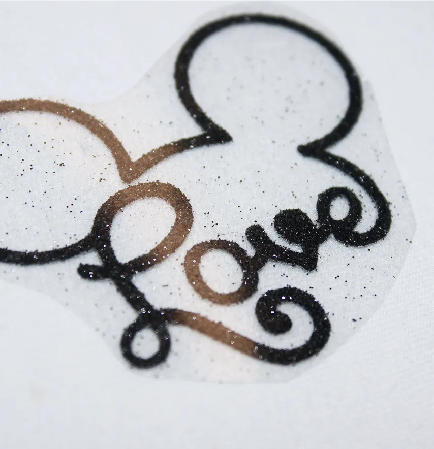 Термоаплікація з глітеру "Love Mickey" 6*5 см-2