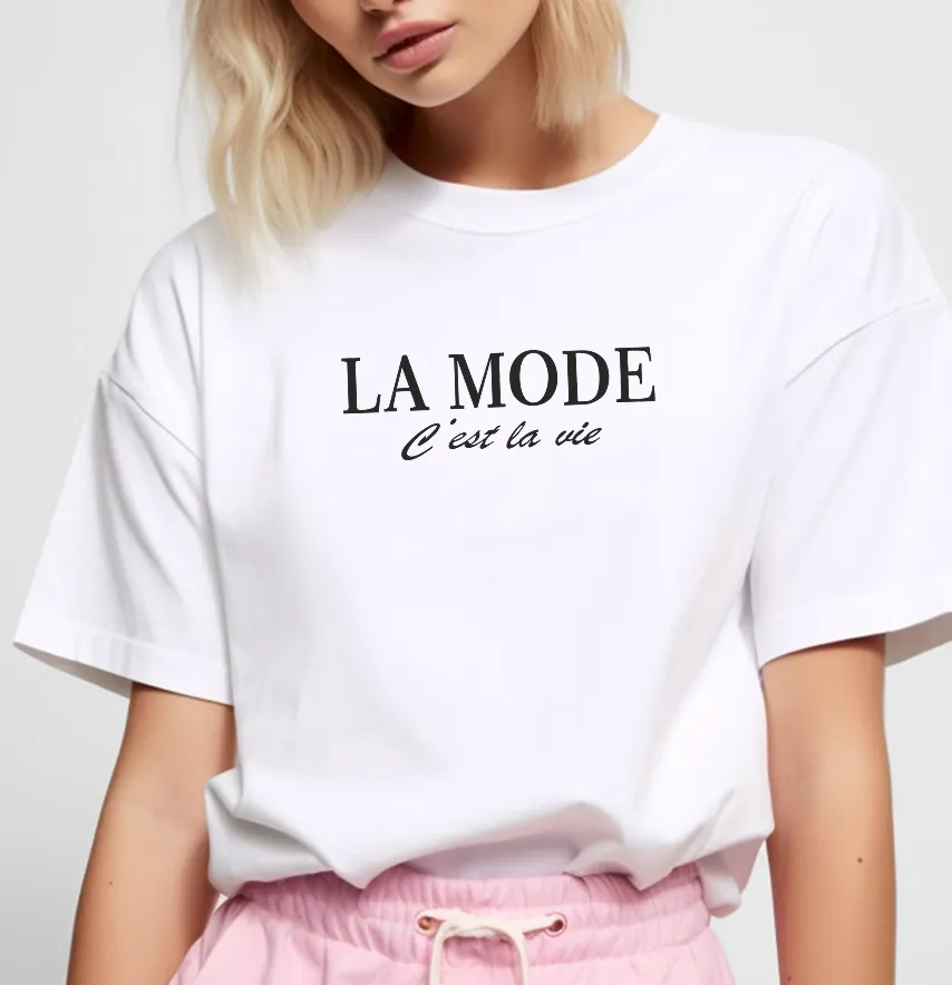 Термоналіпка "La mode c'est la vie" 18*6 см чорного кольору-1