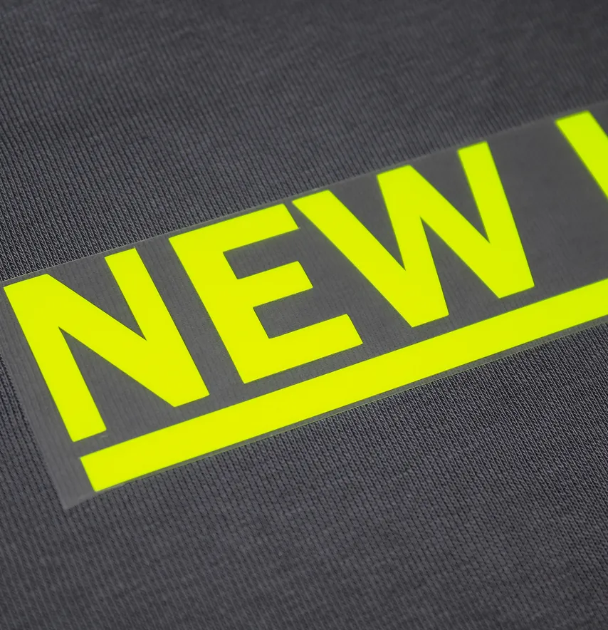 Термоаплікація з плівки "New life" 4*18 см лимонного кольору-1