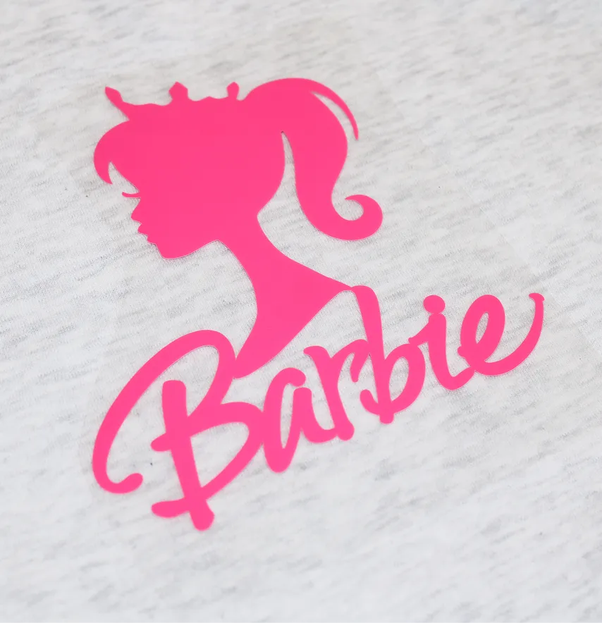 Термоаплікація з плівки "Barbie" 14,5*14,5 см рожевого кольору-1