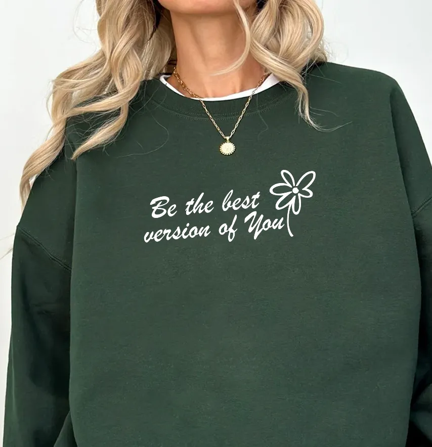 Термоналіпка "Be the best version of you" 19*7,2 см білого кольору-1