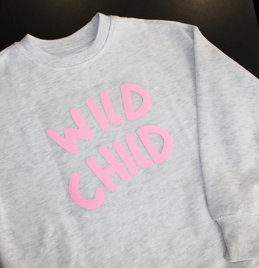 Термоаплікація об'ємна пуф "Wild child" 16*15,5 cм рожевого кольору-1