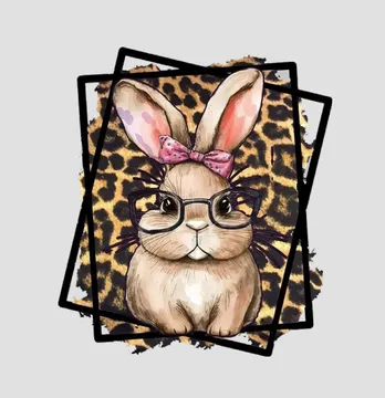 Термонаклейка "Кролик на леопардовом" 15,7*19 см