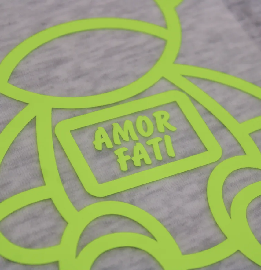 Термоаплікація з плівки "Amor fati" 17*13 см лимонного кольору-2