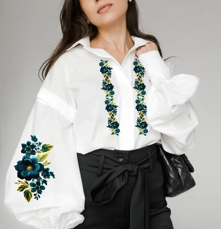 Термоналіпка "Квіти смарагдові з жовтим" 31*28,5 см (комплект 4 шт)-1