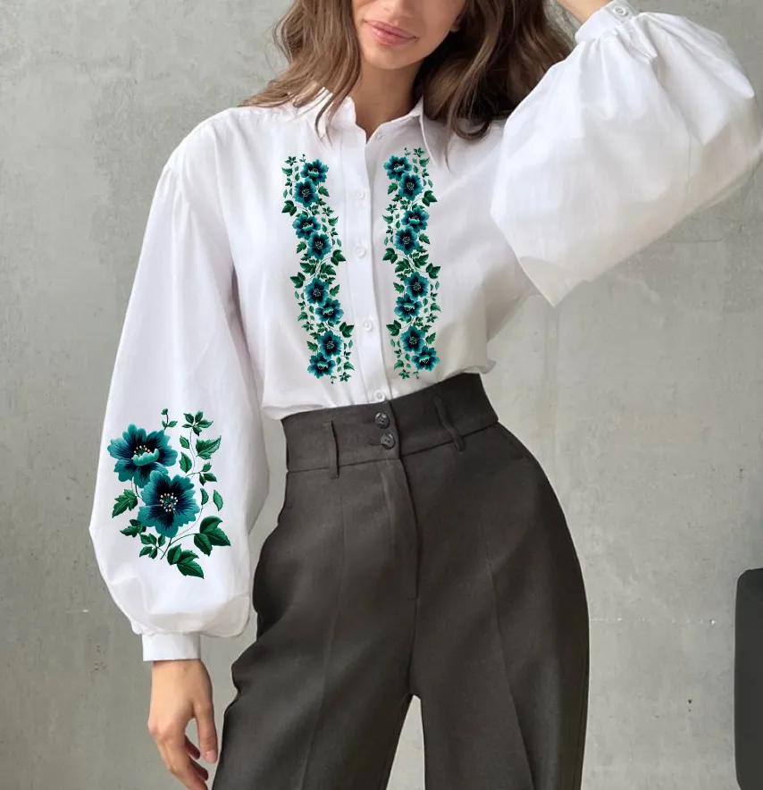 Термоналіпка "Смарагдові квіти з зеленим листям" 32*28 см (комплект 4 шт)-1