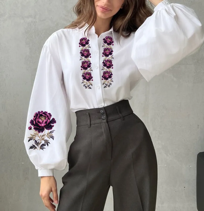 Термоналіпка "Півонії кольору фуксія" 32*28 см (комплект 4 шт)-1