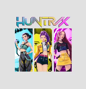 Термонаклейка "Huntrix" постер трое 19*18 см