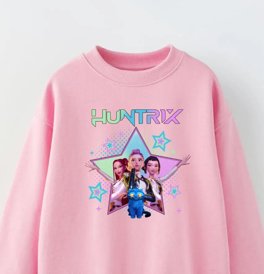 Термонаклейка "Huntrix" с синим котом 19*19,5 см-1