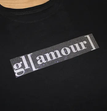 Термоаплікація з глітеру "Glamour" 24*5 см срібного кольору