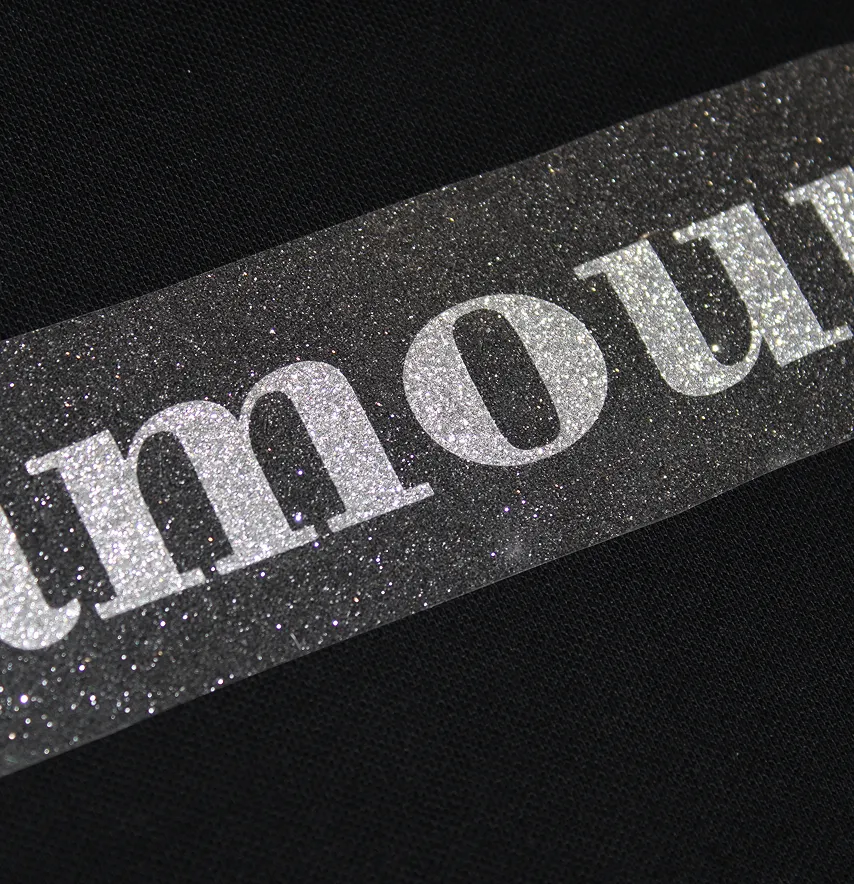 Термоаплікація з глітеру "Glamour" 24*5 см срібного кольору -2