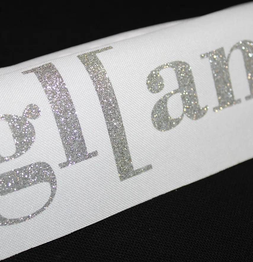 Термоаплікація з глітеру "Glamour" 24*5 см срібного кольору -3