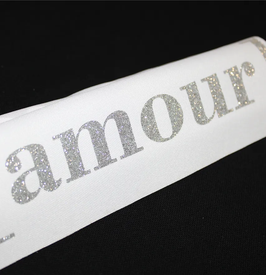 Термоаплікація з глітеру "Glamour" 24*5 см срібного кольору -4