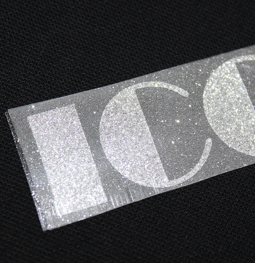 Термоаплікація з глітеру "Iconic" 16*2,7 см срібного кольору -2