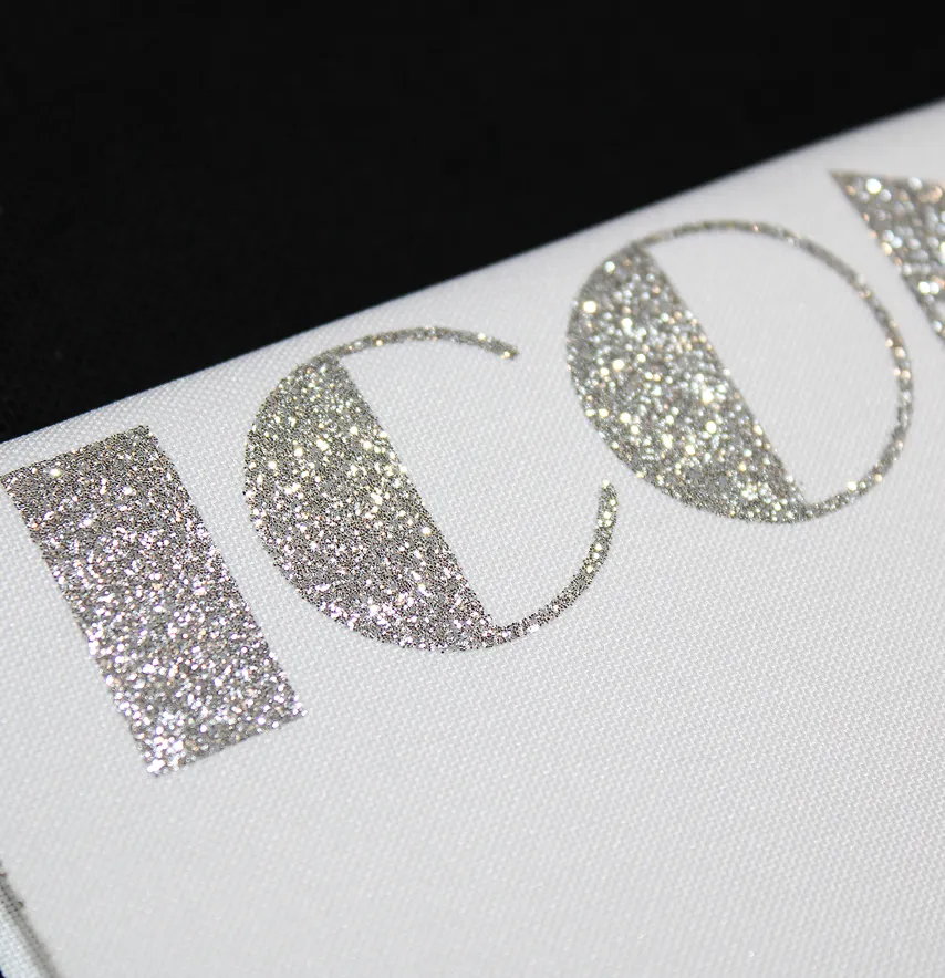 Термоаплікація з глітеру "Iconic" 16*2,7 см срібного кольору -3