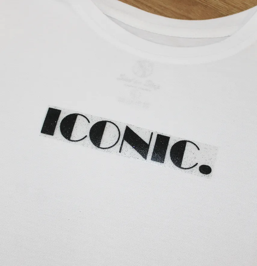 Термоаплікація з глітеру "Iconic" 16*2,7 см чорного кольору -1