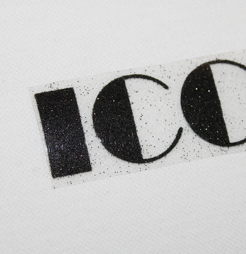 Термоаплікація з глітеру "Iconic" 16*2,7 см чорного кольору -2