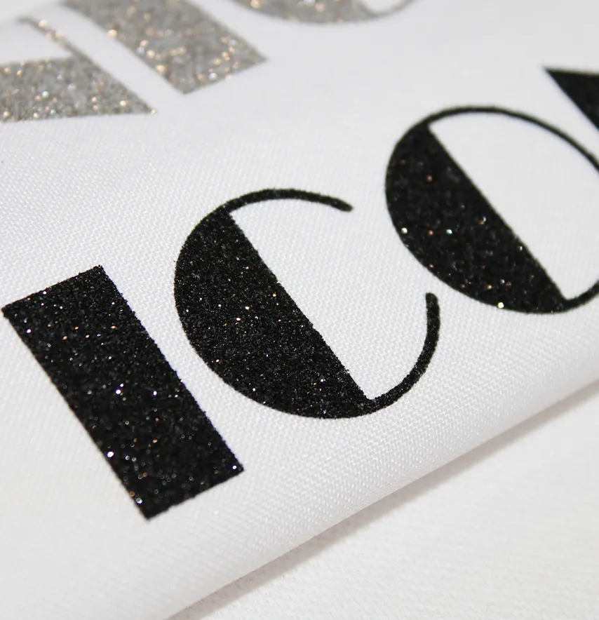 Термоаплікація з глітеру "Iconic" 16*2,7 см чорного кольору -3