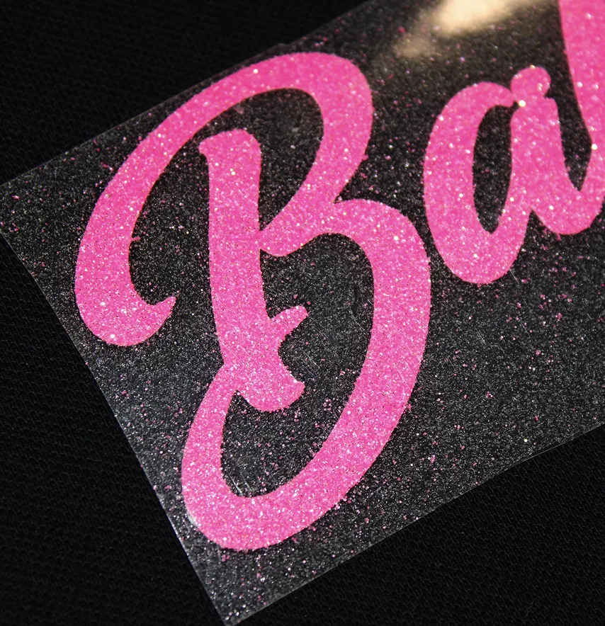 Термоаплікація з глітеру "Baby Girl" 23*6 см рожевого кольору -2