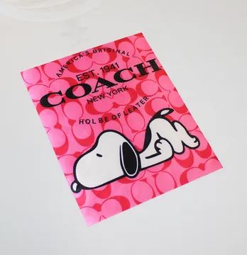 Нашивка тканева "Песик на рожевому" coach 19*24 см