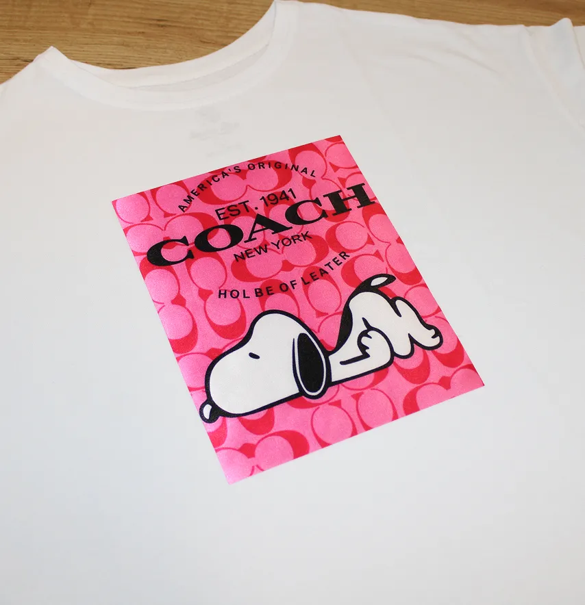 Нашивка тканева "Песик на рожевому" coach 19*24 см-1