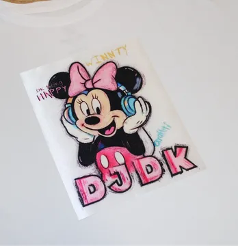 Нашивка тканева "Minnie dj dk" 19*23 см
