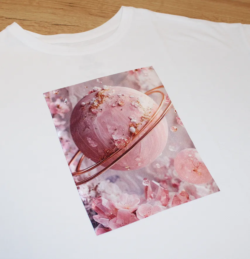 Нашивка тканева "Сатурн" в пудровому кольорі 19*25 см-1