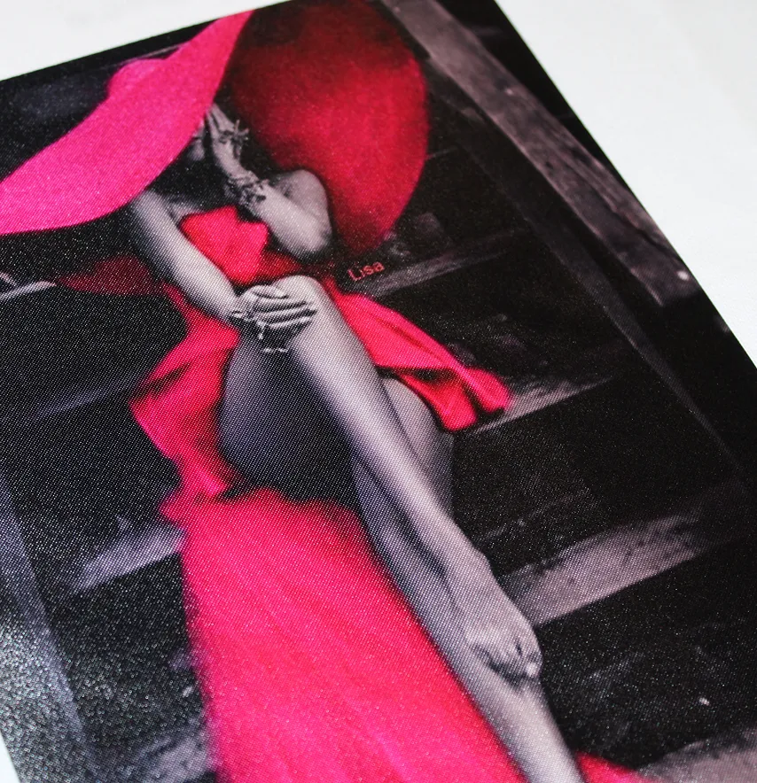 Нашивка тканева "Дівчина в рожевому" 19*26 см-1